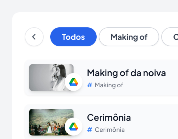 Categorize vídeos e fotos