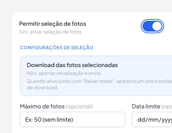 Seleção de fotos